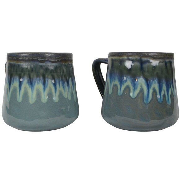 R2 Zrike Crafted Ombre Drip Glaze Stoneware Mugs 16 oz. SET OF 2 - Picture 3 of 6